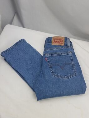 Levi Wedgie Straight Button Fly Blue Denim Jeans Size 24